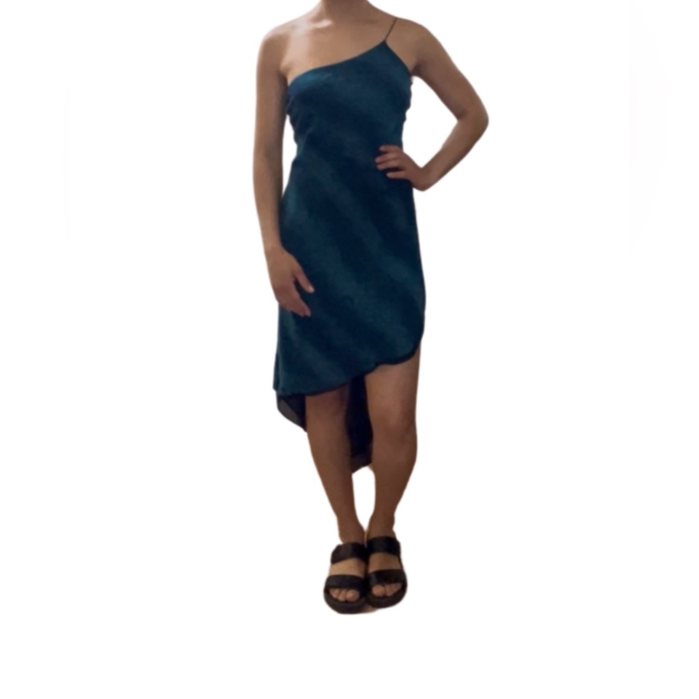 Express Blue Asymmetrical One Shoulder Dress